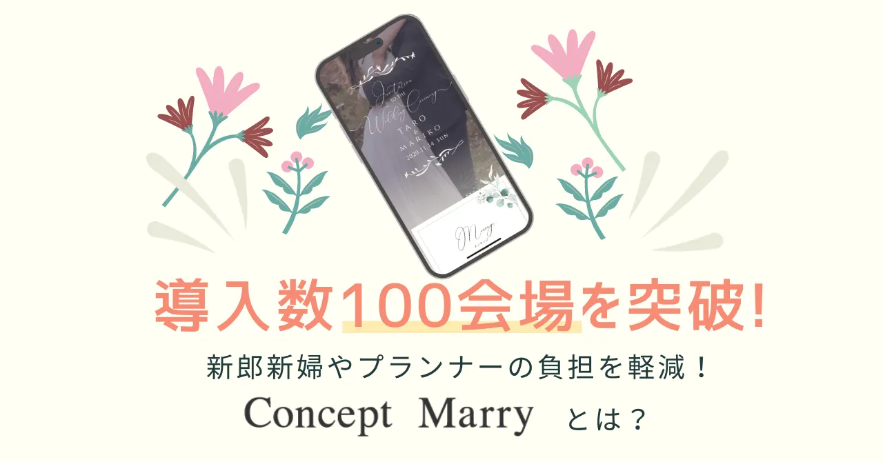 【導入数100会場を突破】新郎新婦や プランナー の負担を軽減!Web招待状&席次表サービス、Concept Marryとは